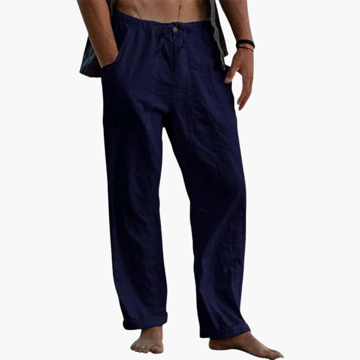 Sean | Men's Linen Pants with Drawstring and Elastic Waist