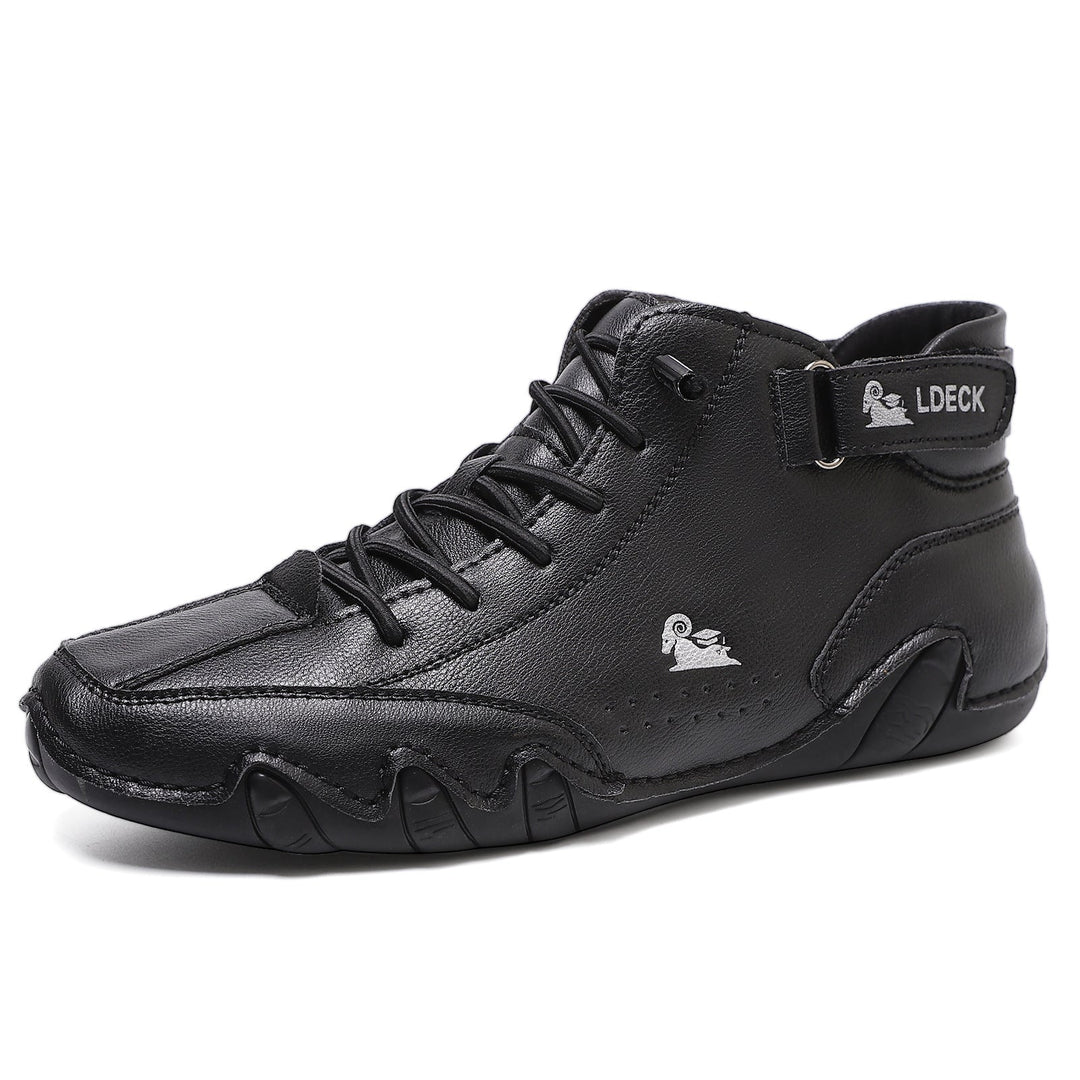 West | Men’s Leather Lace-Up Ankle Shoes with Buckle Style
