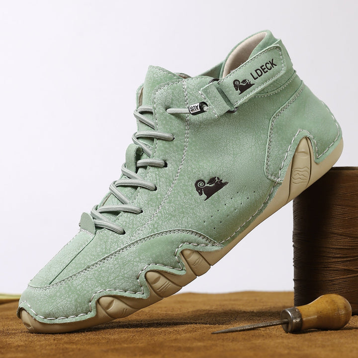 West | Men’s Leather Lace-Up Ankle Shoes with Buckle Style