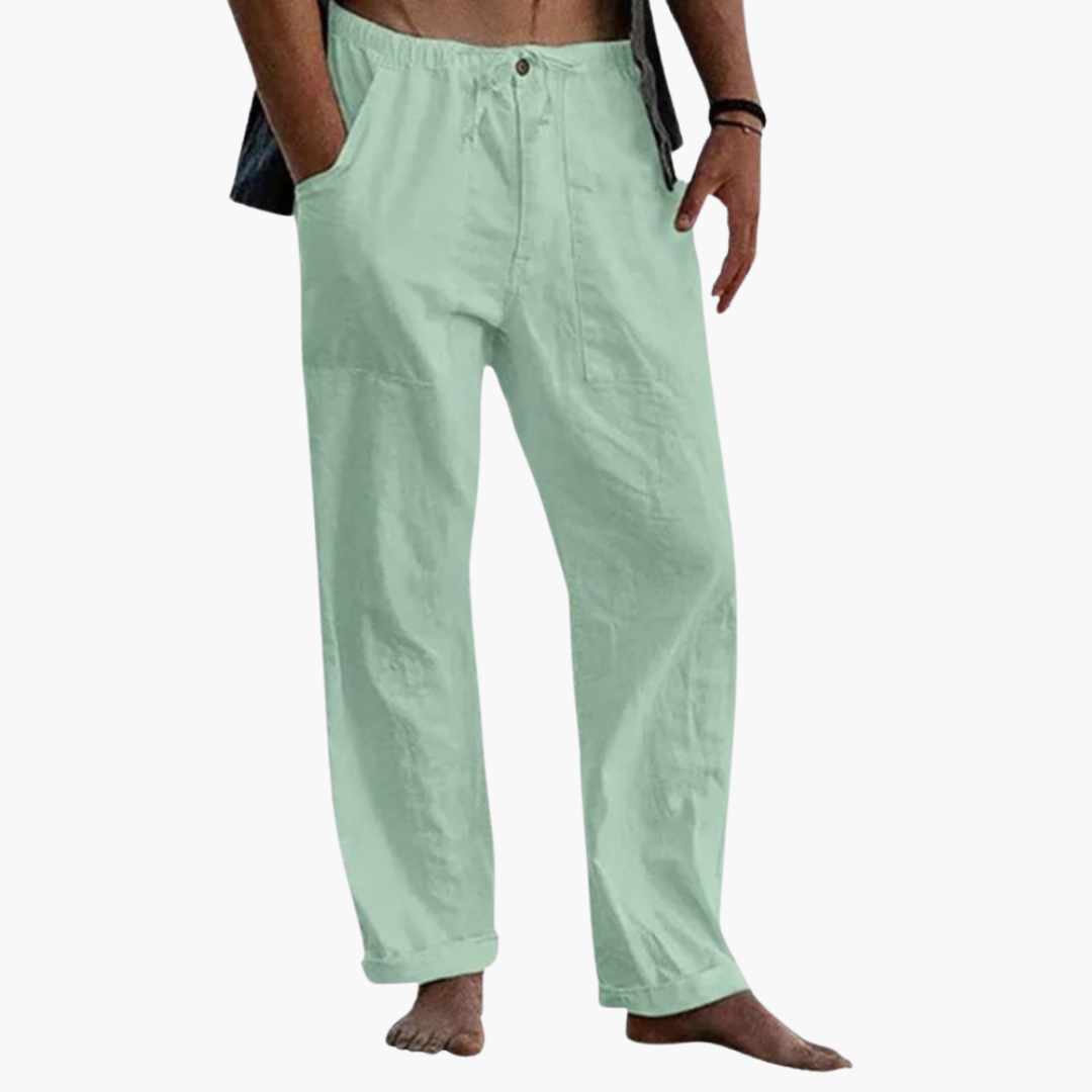 Sean | Men's Linen Pants with Drawstring and Elastic Waist
