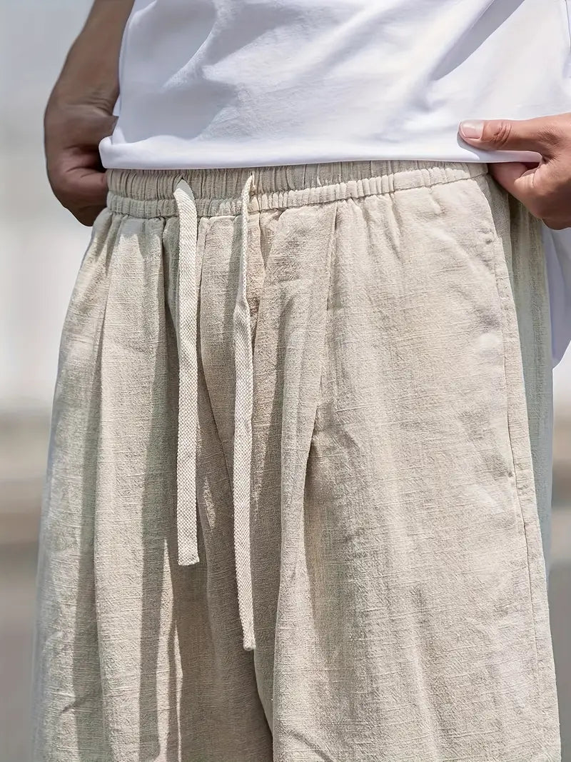 Arvin | Men's Linen Baggy Pants with Drawstring