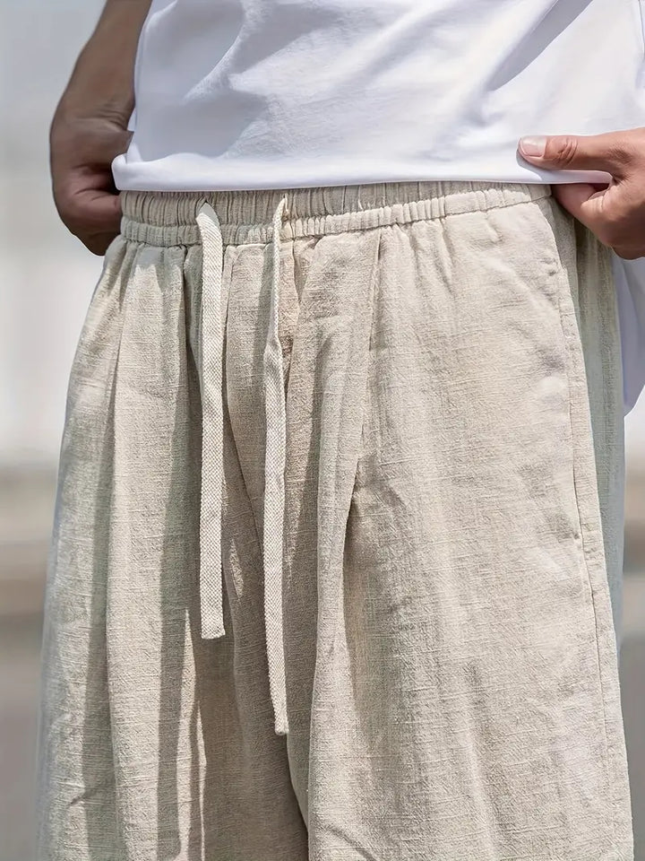 Arvin | Men's Linen Baggy Pants with Drawstring