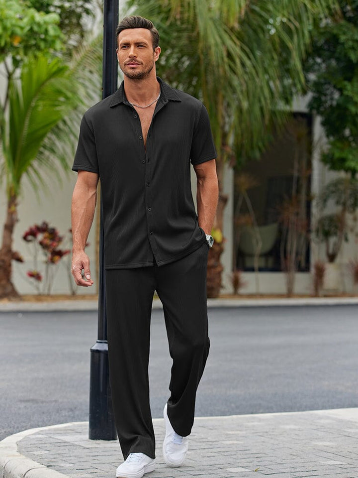 Chad | Men's Loose Fit Button Up Shirt and Pants Set