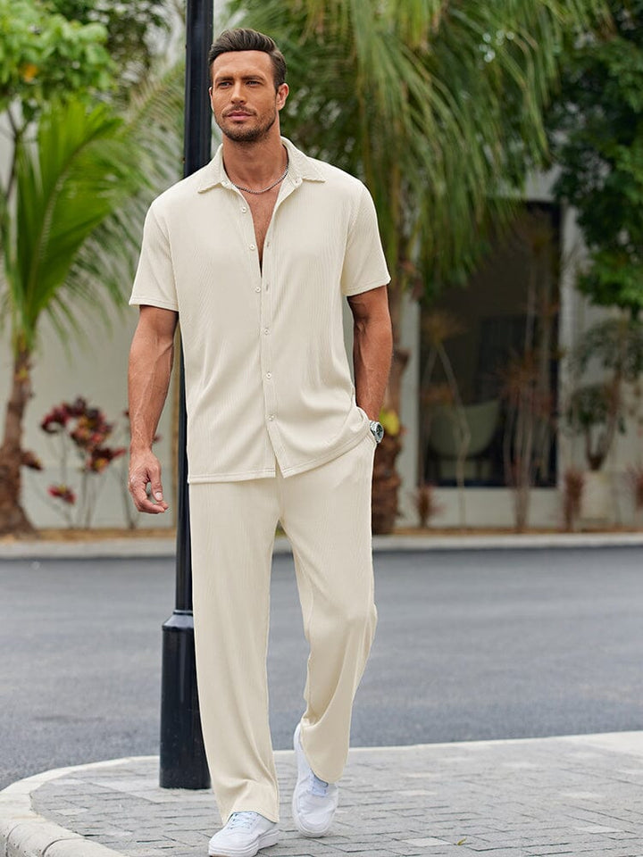 Chad | Men's Loose Fit Button Up Shirt and Pants Set