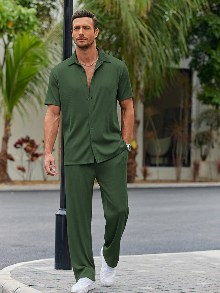 Chad | Men's Loose Fit Button Up Shirt and Pants Set