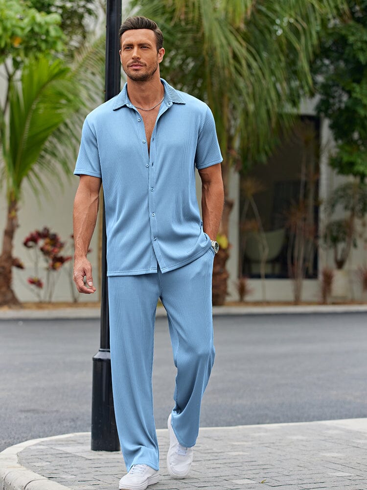 Chad | Men's Loose Fit Button Up Shirt and Pants Set