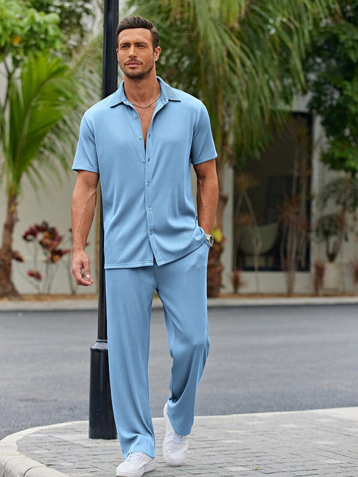 Chad | Men's Loose Fit Button Up Shirt and Pants Set