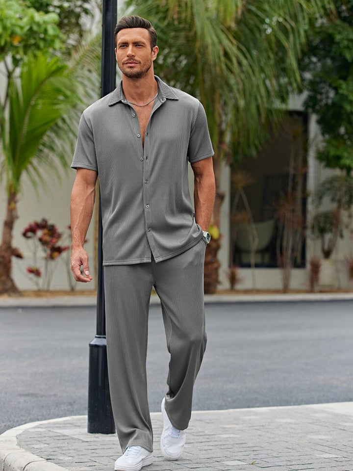 Chad | Men's Loose Fit Button Up Shirt and Pants Set