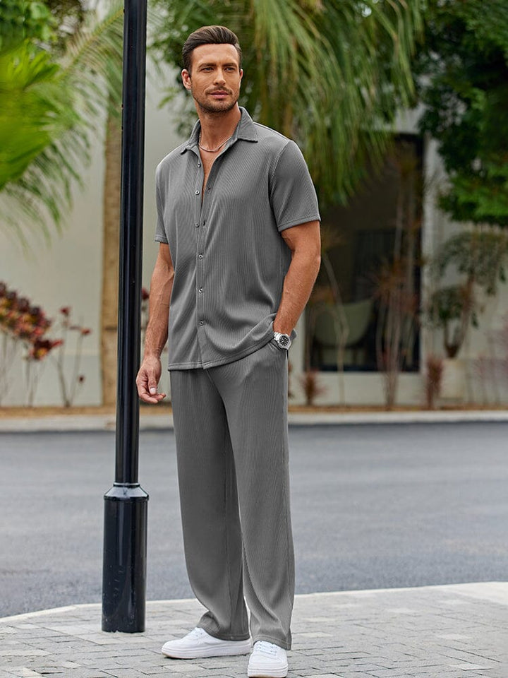 Chad | Men's Loose Fit Button Up Shirt and Pants Set