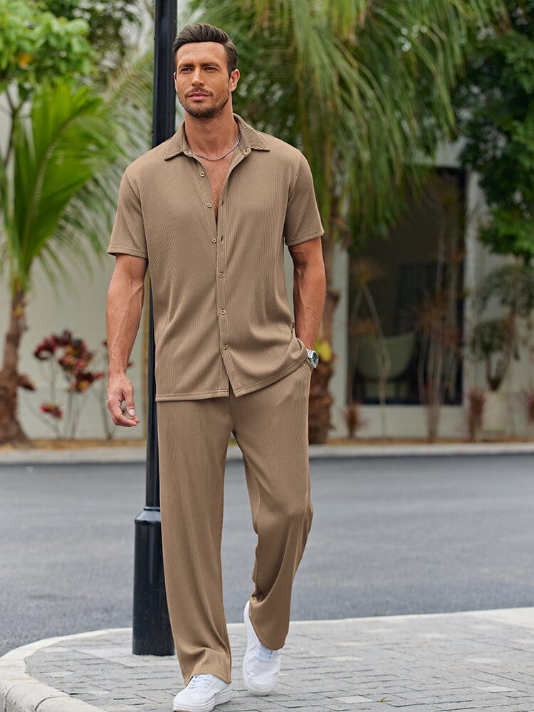 Chad | Men's Loose Fit Button Up Shirt and Pants Set