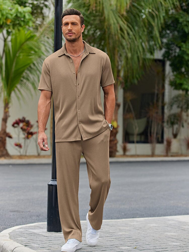 Chad | Men's Loose Fit Button Up Shirt and Pants Set