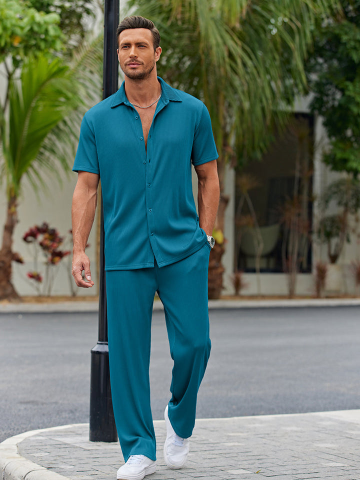 Chad | Men's Loose Fit Button Up Shirt and Pants Set