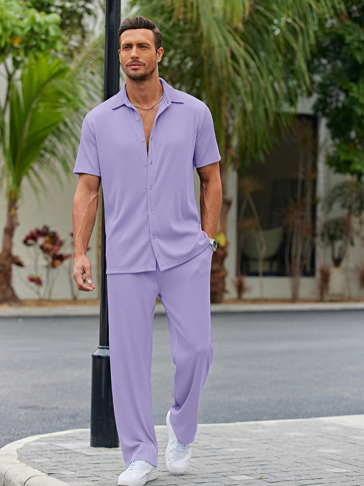 Chad | Men's Loose Fit Button Up Shirt and Pants Set