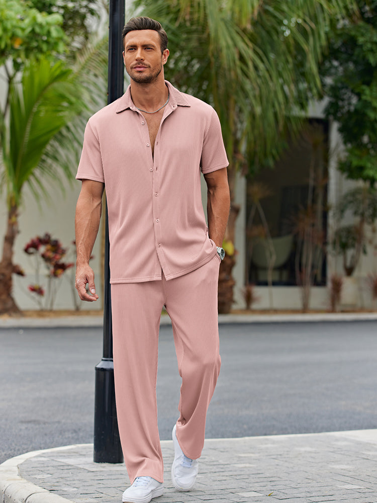 Chad | Men's Loose Fit Button Up Shirt and Pants Set