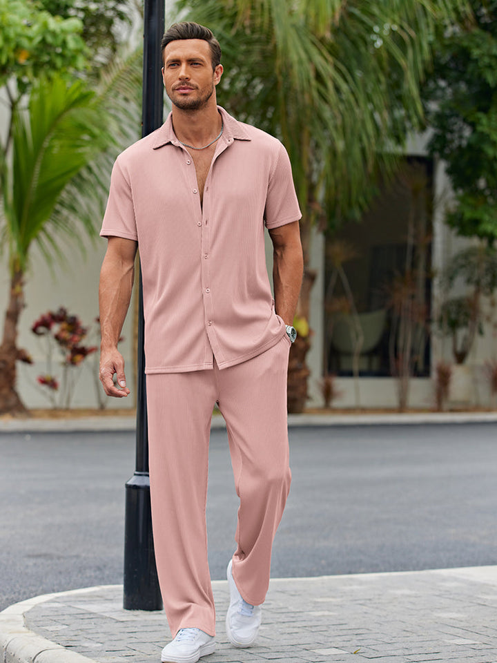 Chad | Men's Loose Fit Button Up Shirt and Pants Set