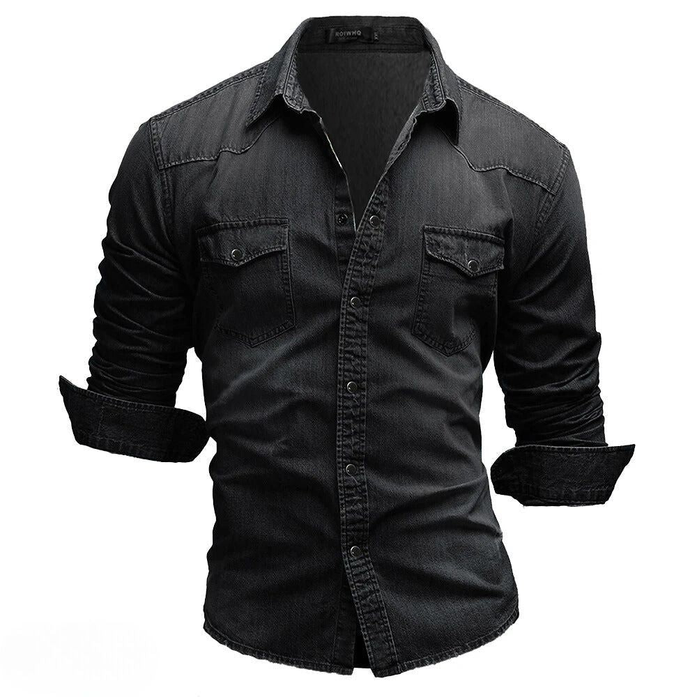 Sawyer | Men's Half Sleeve Wash Denim Shirt with Pockets
