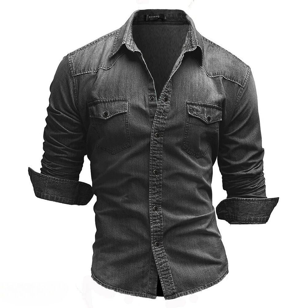 Sawyer | Men's Half Sleeve Wash Denim Shirt with Pockets
