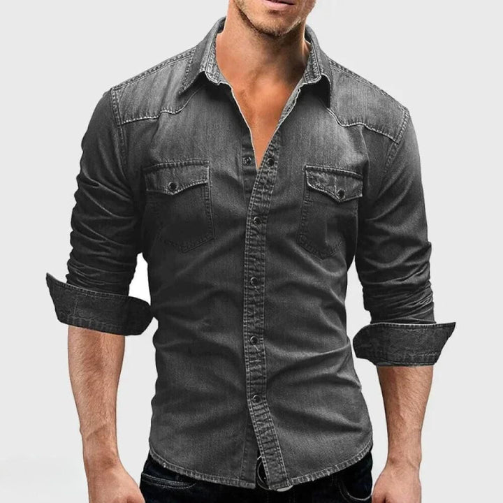 Sawyer | Men's Half Sleeve Wash Denim Shirt with Pockets