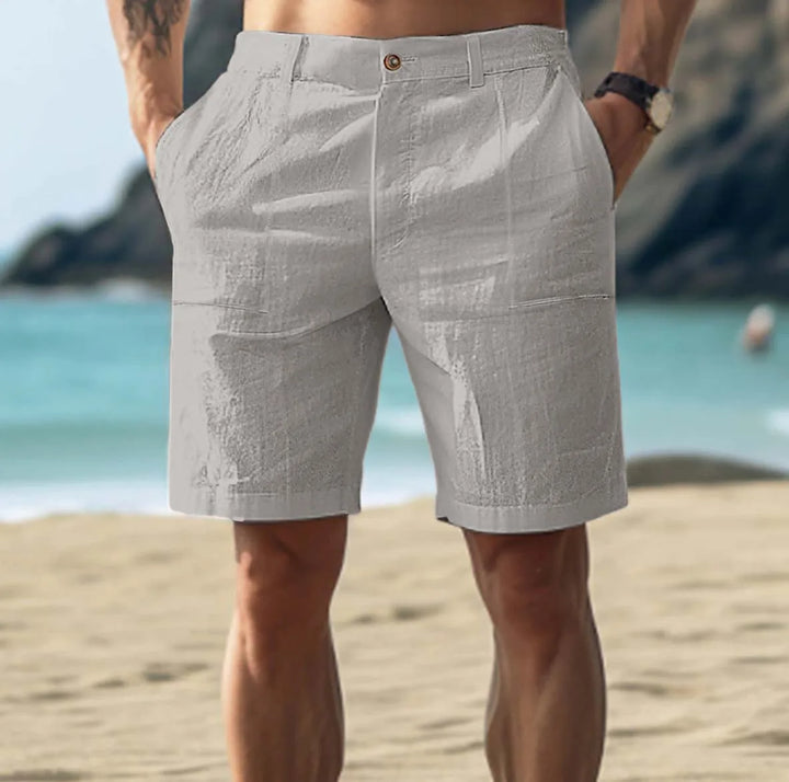 Marek | Men’s Linen Shorts with Folded Hem
