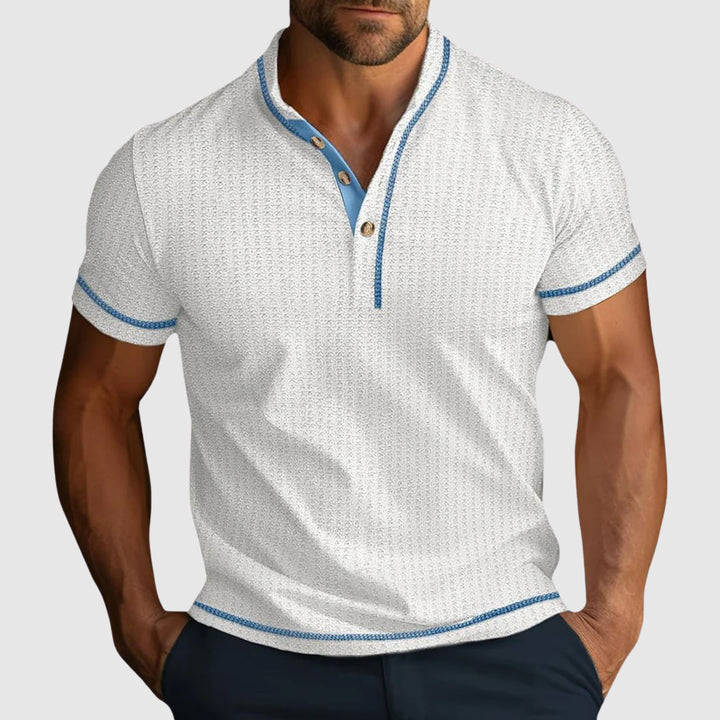 Michael | Men's Textured Short Sleeve Henley Shirt