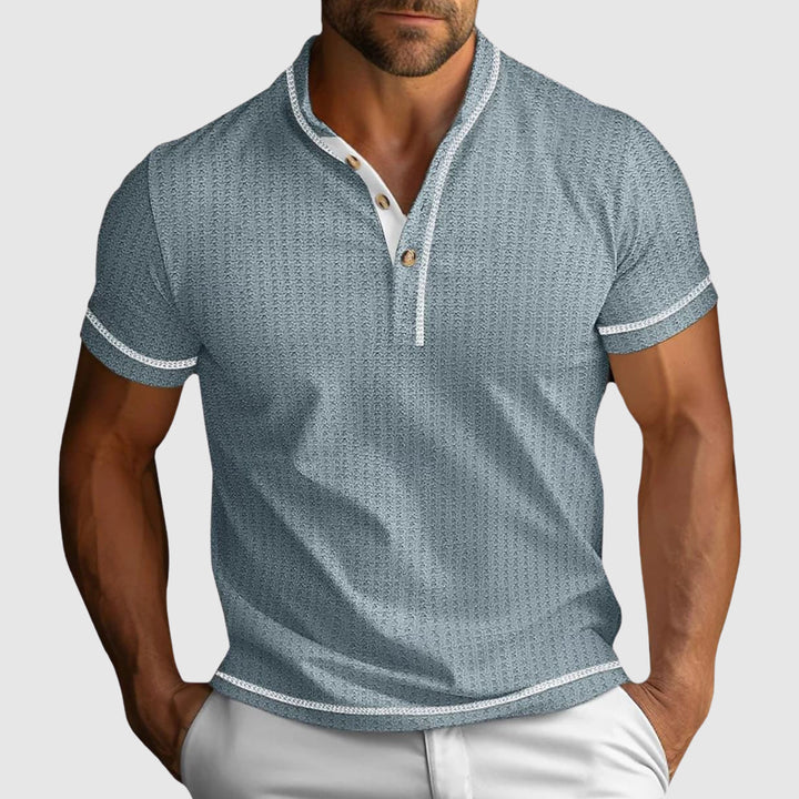 Michael | Men's Textured Short Sleeve Henley Shirt