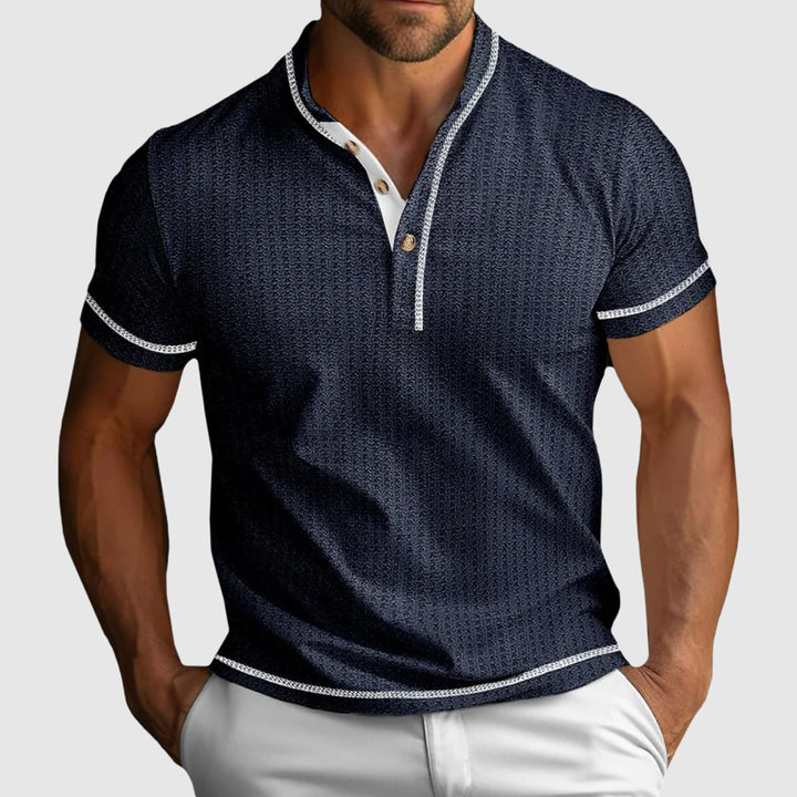 Michael | Men's Textured Short Sleeve Henley Shirt
