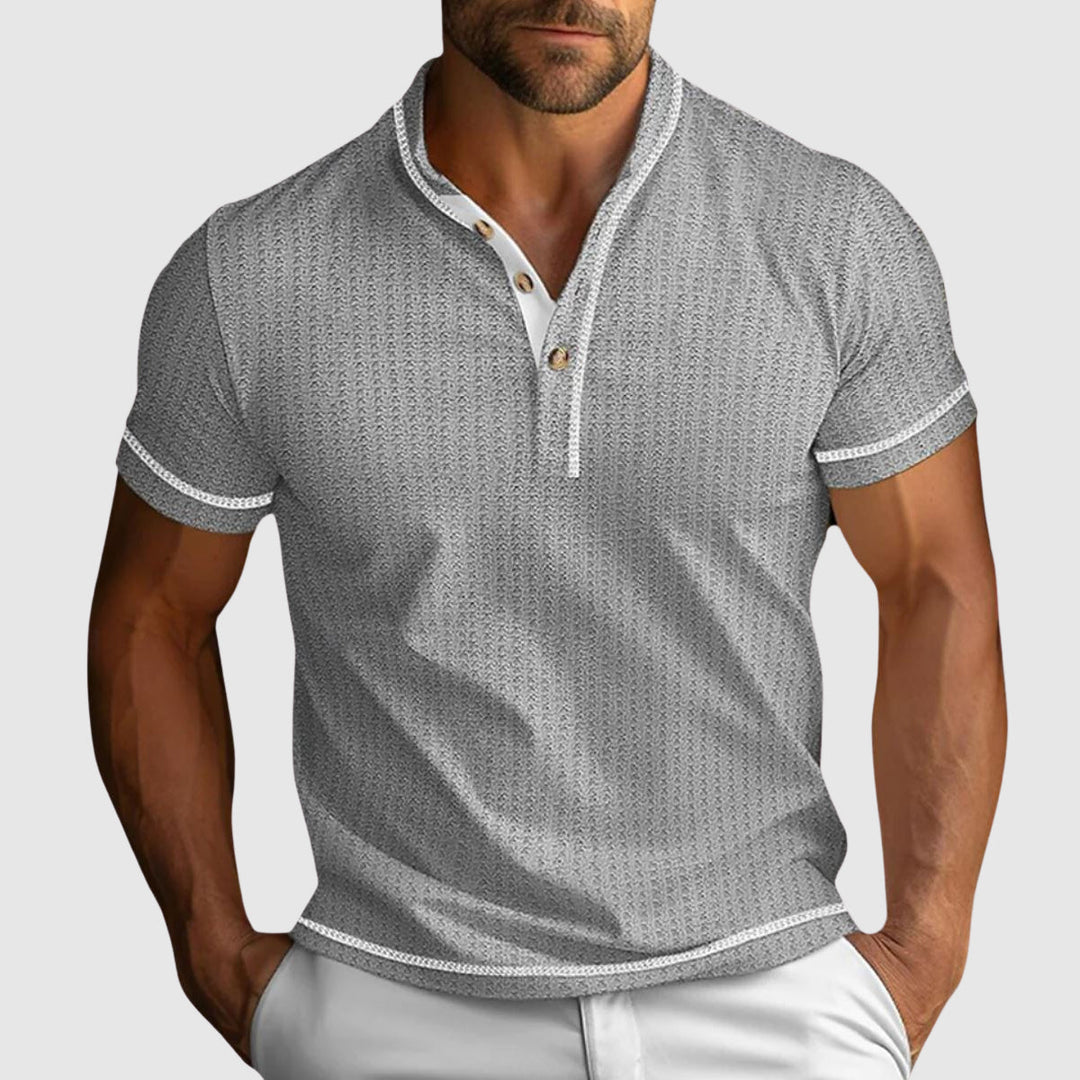 Michael | Men's Textured Short Sleeve Henley Shirt