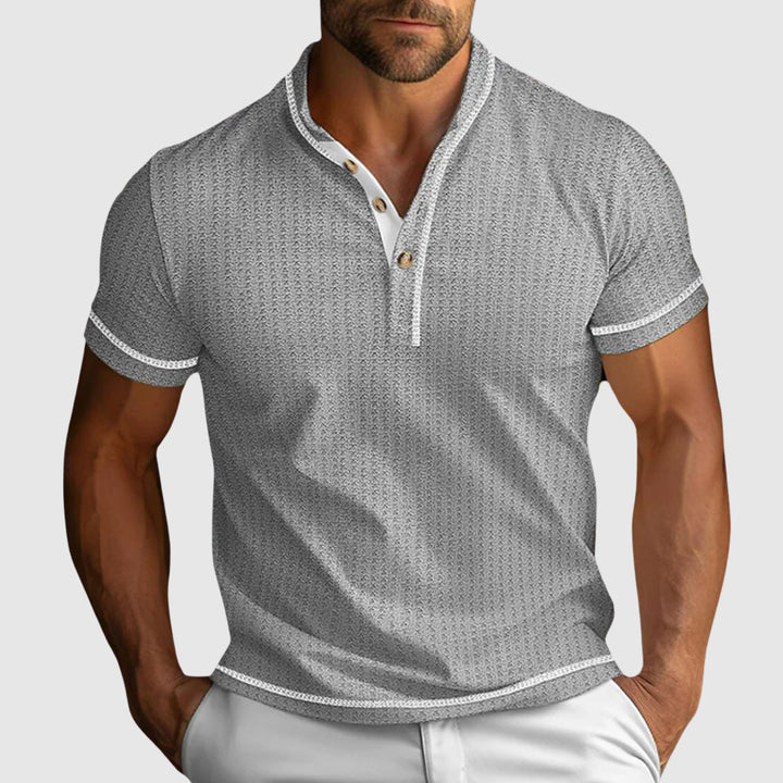 Michael | Men's Textured Short Sleeve Henley Shirt