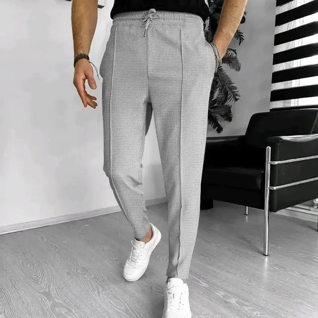 Elliot | Men’s Waffle Style Pants with Drawstring and Pleats