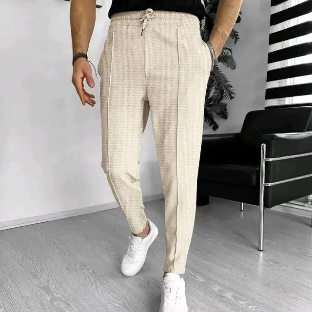 Elliot | Men’s Waffle Style Pants with Drawstring and Pleats