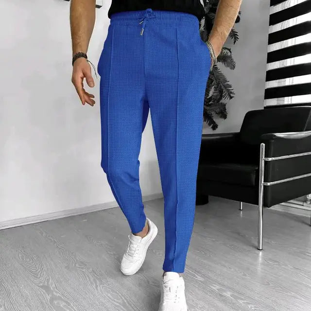 Elliot | Men’s Waffle Style Pants with Drawstring and Pleats