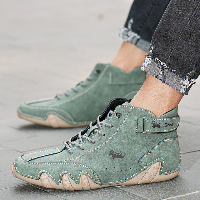 West | Men’s Leather Lace-Up Ankle Shoes with Buckle Style
