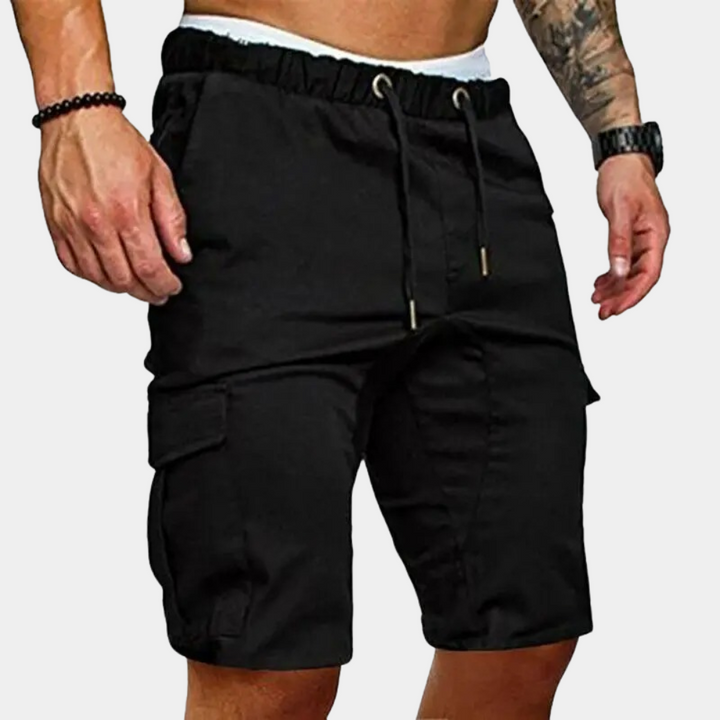 Brix | Men’s Linen Drawstring Cargo Shorts with Elastic Waist