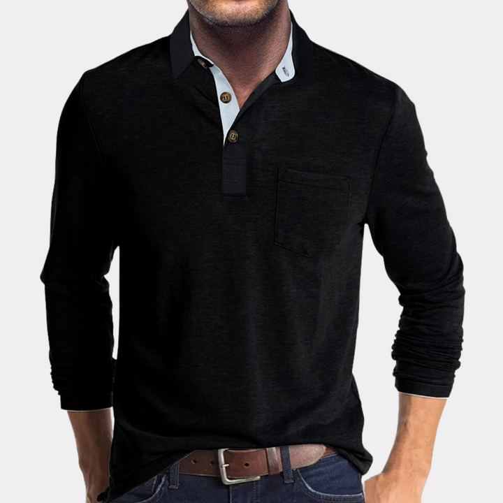Ervin | Men's Classic Polo Shirt with Chest Pocket and Quarter Buttons