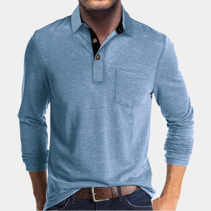 Ervin | Men's Classic Polo Shirt with Chest Pocket and Quarter Buttons