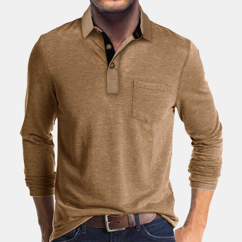 Ervin | Men's Classic Polo Shirt with Chest Pocket and Quarter Buttons