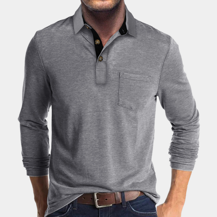 Ervin | Men's Classic Polo Shirt with Chest Pocket and Quarter Buttons