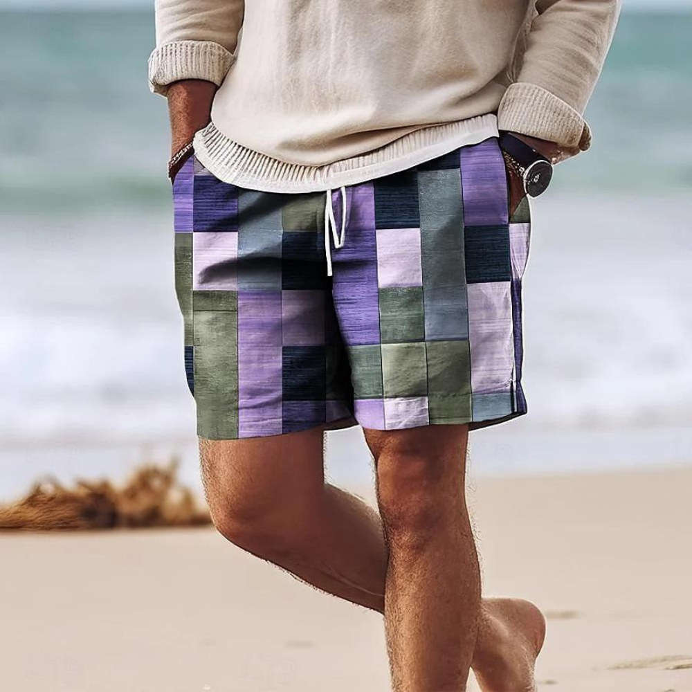 Leon | Men's Multicolor Checkered Shorts with Drawstring