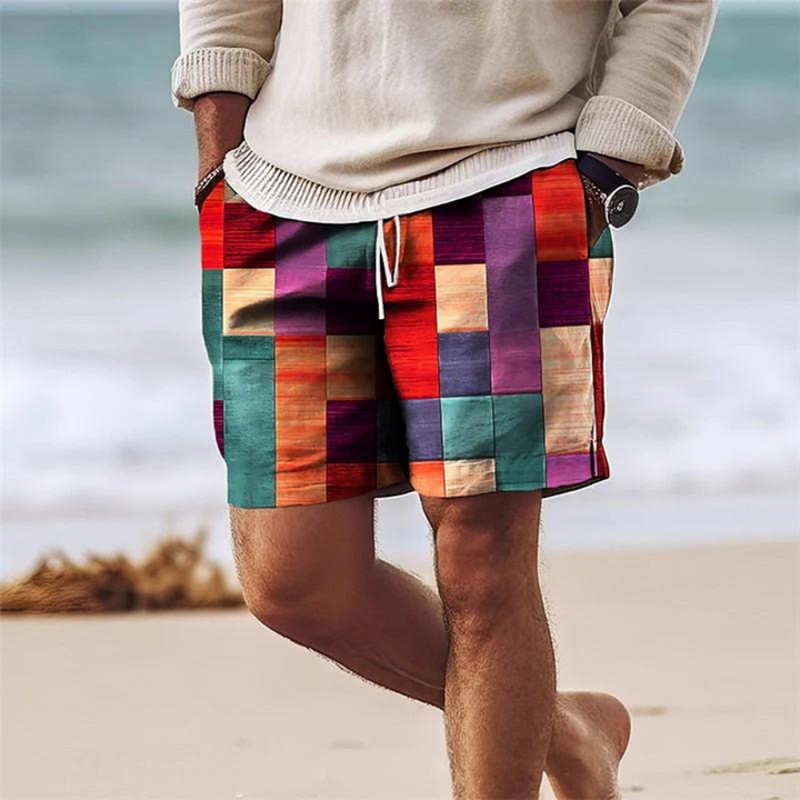 Leon | Men's Multicolor Checkered Shorts with Drawstring