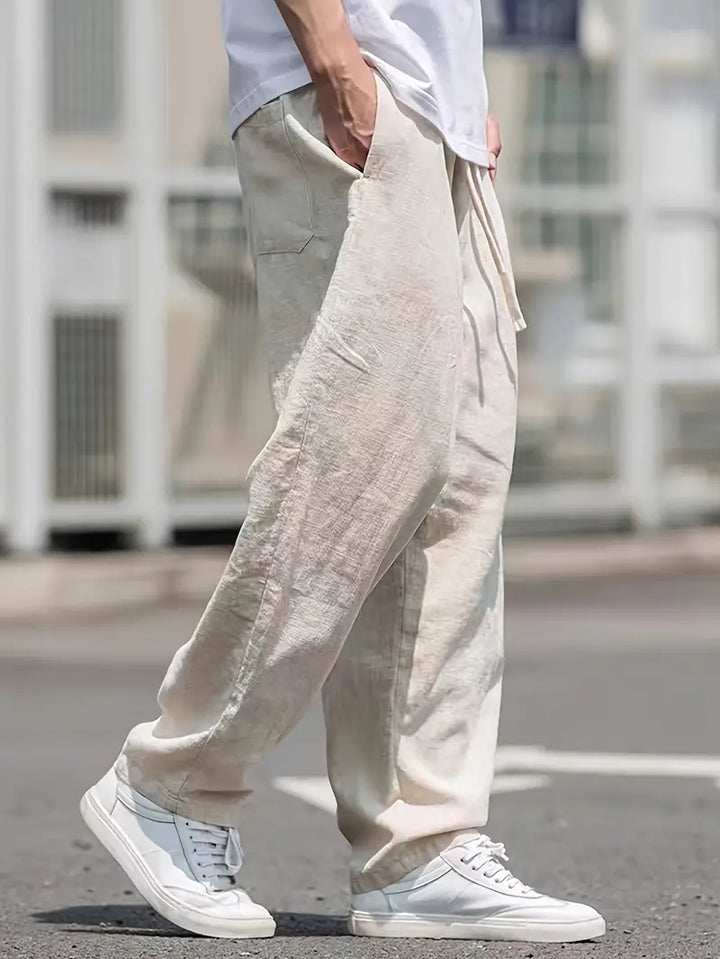 Arvin | Men's Linen Baggy Pants with Drawstring