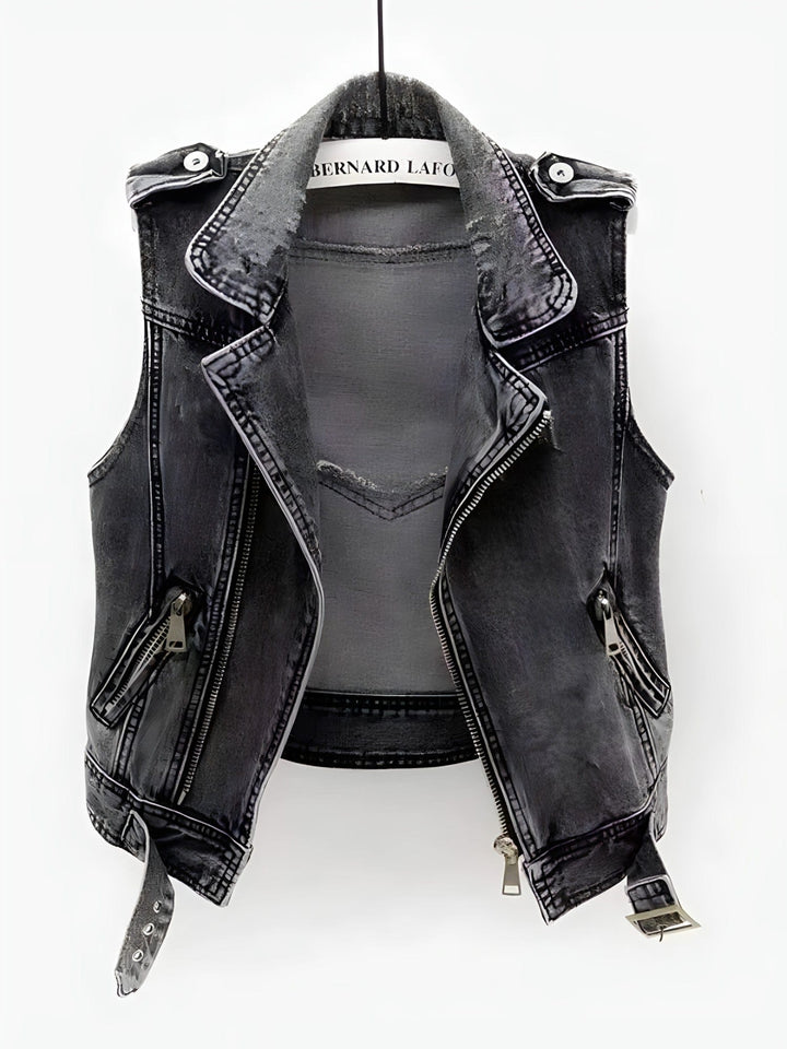 Allan | Men's Denim Waistcoat with Zipper Pockets