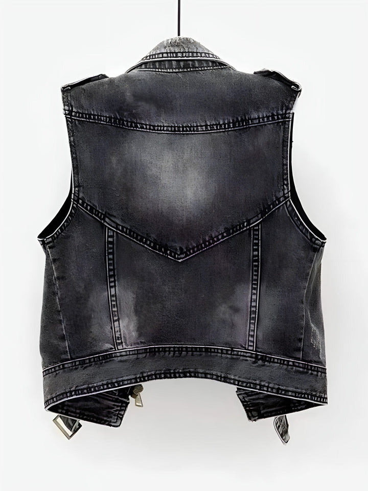Allan | Men's Denim Waistcoat with Zipper Pockets