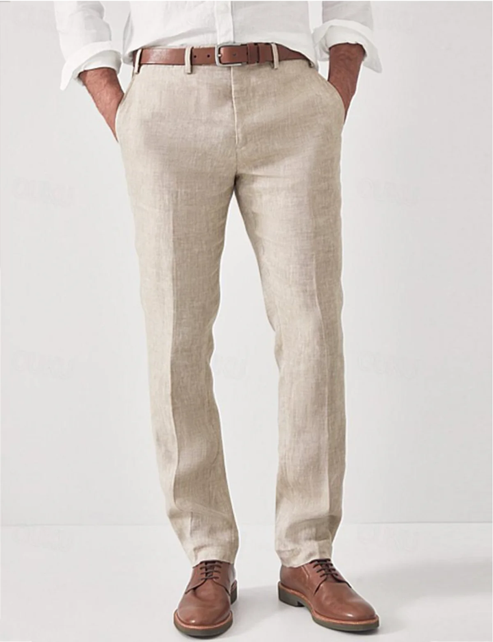 Caleb | Men's Straight Leg Linen Trouser