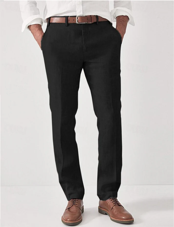 Caleb | Men's Straight Leg Linen Trouser
