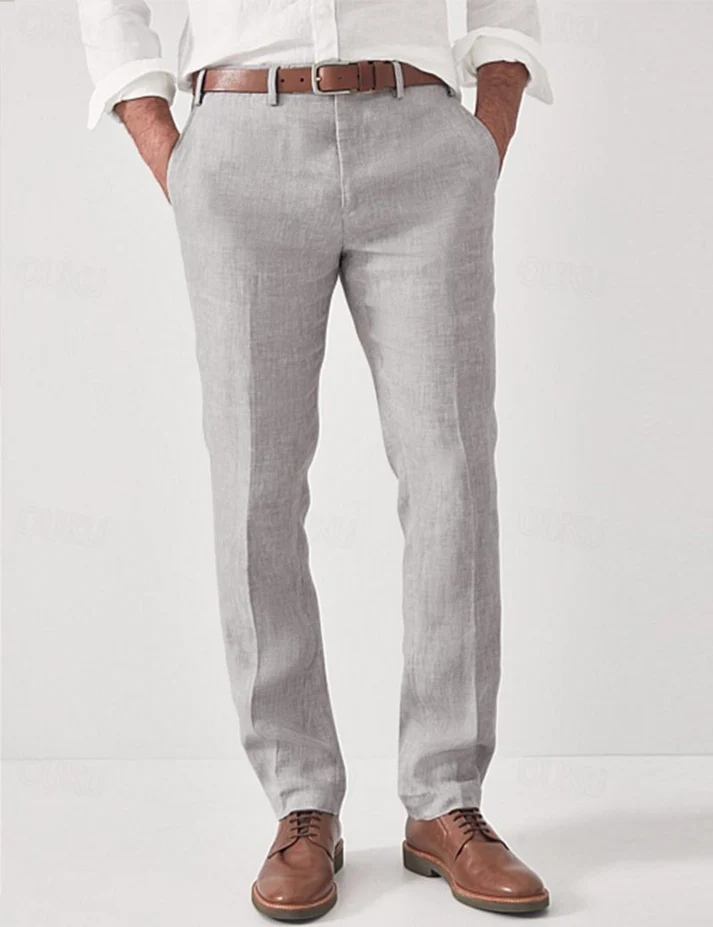 Caleb | Men's Straight Leg Linen Trouser