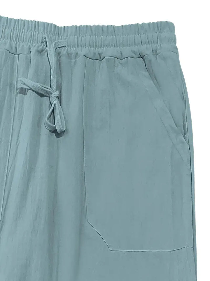 Zion | Men’s Drawstring Linen Trousers with Pockets