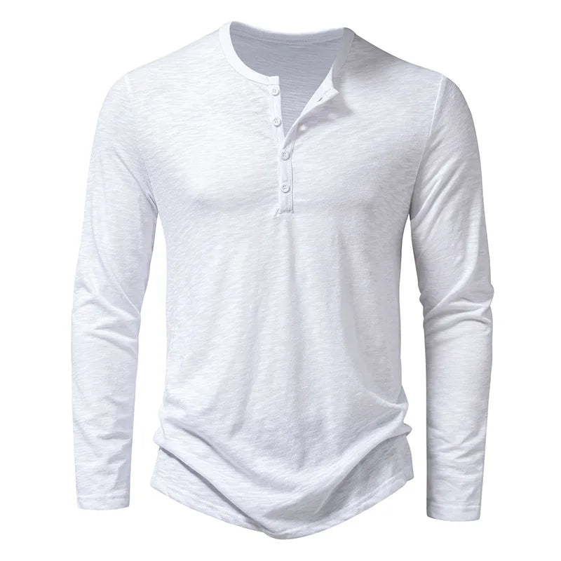 Valentino | Men’s Crew Neck Long Sleeve Shirt with Quarter Buttons