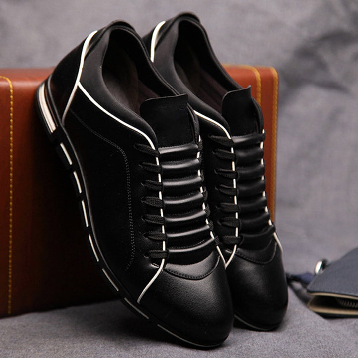 Carter | Men’s Leather Lace-Up Sneakers with Contrast Trim