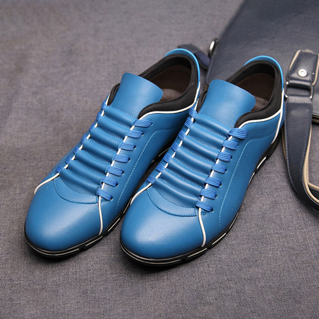 Carter | Men’s Leather Lace-Up Sneakers with Contrast Trim