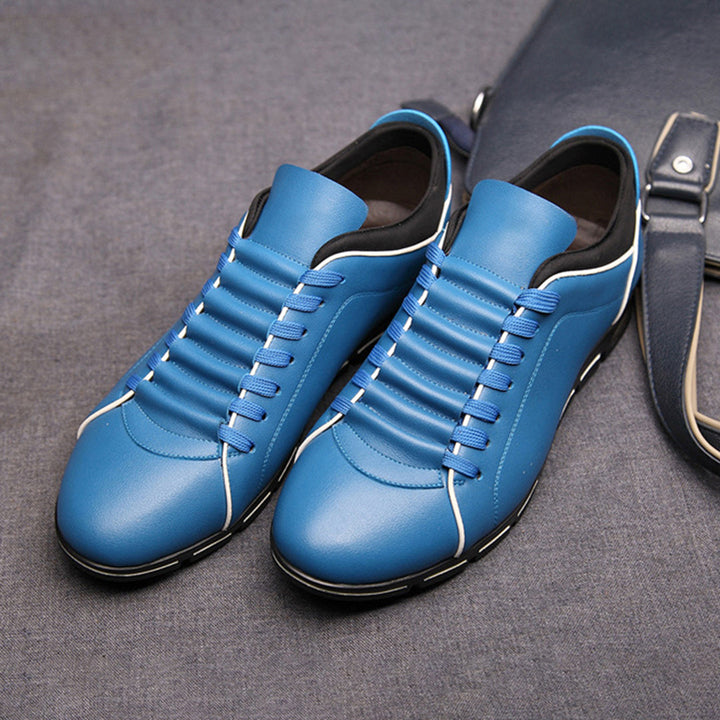 Carter | Men’s Leather Lace-Up Sneakers with Contrast Trim